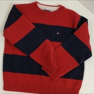 Tommy Hilfiger Crew Neck Navy n Red Boys Sweater